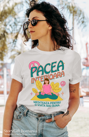 Tricou Femei, Barbati, Copii, Fata, Baiat, Unisex Personalizat Femeie în Poziție de Yoga – Relaxare și Meditație pentru Echilibru Interior [1]
