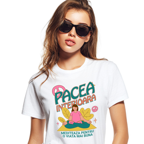 Sport - Tricou Femei, Barbati, Copii, Fata, Baiat, Unisex Personalizat Femeie în Poziție de Yoga – Relaxare și Meditație pentru Echilibru Interior