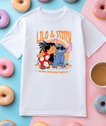 Tricou Femei cu Lilo si Stitch – vacanta vesela 100% Bumbac, Alb, L [2]