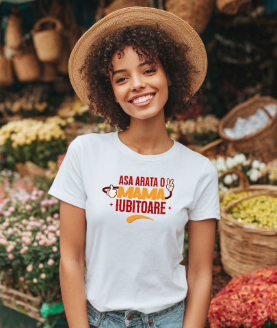 Tricou Femei, Barbati, Copii, Fata, Baiat, Unisex Personalizat "Așa Arată O Mamă Bună – Cadouri Personalizate cu Maini și Semne Vesele" [1]