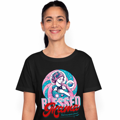 Mama - Tricou Femei, Barbati, Copii, Fata, Baiat, Unisex Personalizat "Blessed Mama Copii Mei Perfecti și Frumoși – Cadouri Personalizate pentru Familie"