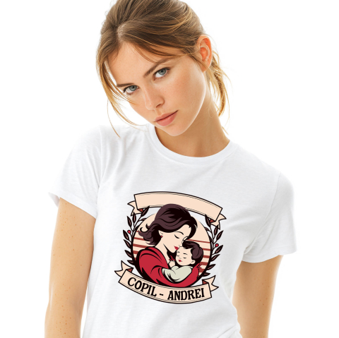 Mama - Tricou Femei, Barbati, Copii, Fata, Baiat, Unisex Personalizat Mama și Copil - „Iubire Eternă” | Cadou Personalizat pentru Familie