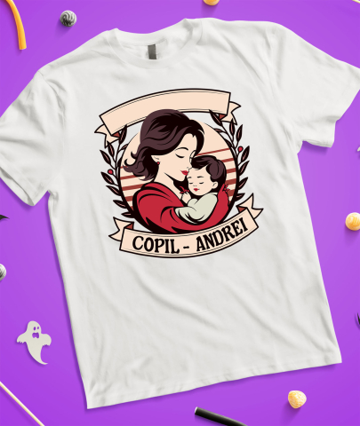 Tricou Femei, Barbati, Copii, Fata, Baiat, Unisex Personalizat Mama și Copil - „Iubire Eternă” | Cadou Personalizat pentru Familie [2]