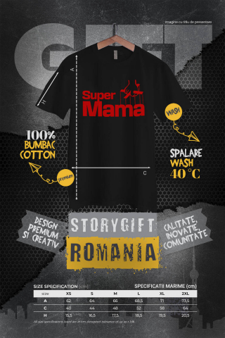 Tricou Femei, Barbati, Copii, Fata, Baiat, Unisex Personalizat "Super Mama – Femeie Puternică – Cadouri Personalizate Marionetă și Papuși" [3]
