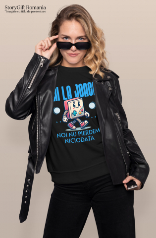 Tricou Femei, Barbati, Copii, Fata, Baiat, Unisex Personalizat Manetă Jocuri Video Veselă cu Text „Hai la Joacă” - Cadou Personalizat pentru Familie și Prieteni [1]