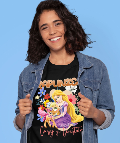 Tricou Femei cu Maximus – Calul Cu Planuri Mari (Si O Printesa Pe Cap) 100% Bumbac, Negru, L [1]