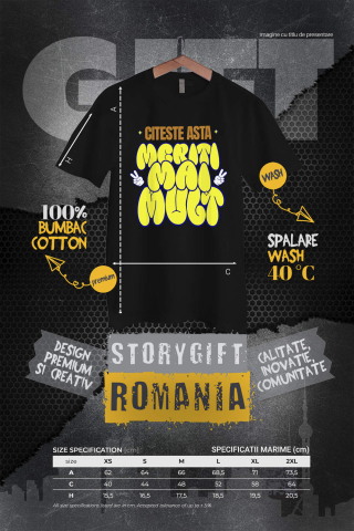 Tricou Femei, Barbati, Copii, Fata, Baiat, Unisex Personalizat Mesaj Haios Motivational - "Citeste Asta Meriti Mai Mult" Stil Balon [3]