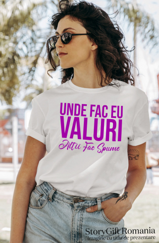 Tricou Femei, Barbati, Copii, Fata, Baiat, Unisex Personalizat Mesaj Haios „Unde fac eu valuri, alții fac spume” – Cadou Personalizat pentru Tati [1]