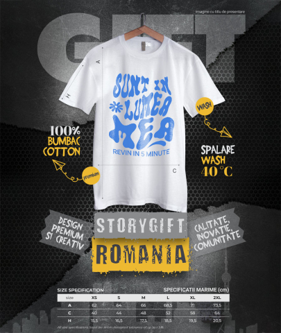 Tricou Femei, Barbati, Copii, Fata, Baiat, Unisex Personalizat „Sunt în lumea mea, revin în 5 minute” - Mesaj Relaxant și Cadou Personalizat [3]