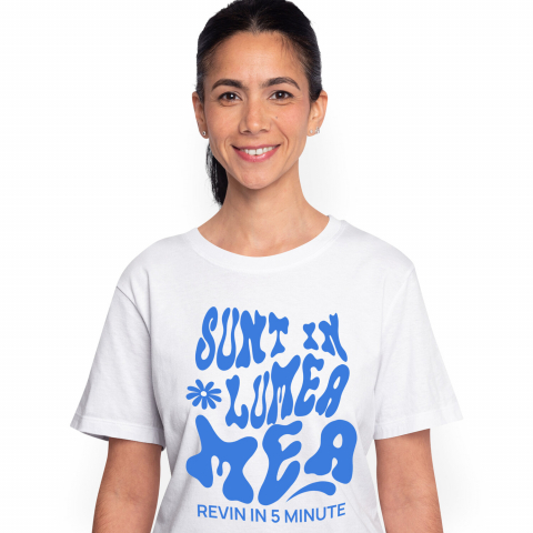 Tricou Femei, Barbati, Copii, Fata, Baiat, Unisex Personalizat „Sunt în lumea mea, revin în 5 minute” - Mesaj Relaxant și Cadou Personalizat