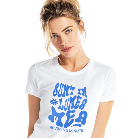 Tricou Femei, Barbati, Copii, Fata, Baiat, Unisex Personalizat „Sunt în lumea mea, revin în 5 minute” - Mesaj Relaxant și Cadou Personalizat