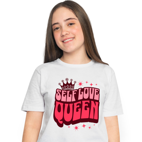 Citate - Tricou Femei, Barbati, Copii, Fata, Baiat, Unisex Personalizat Self Love Queen – Tricou Personalizat cu Mesaj Inspirațional pentru Femei