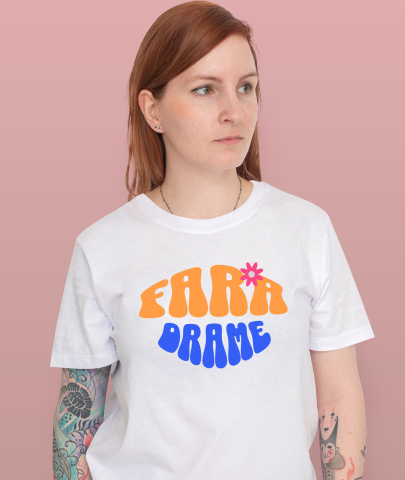 Tricou Femei, Barbati, Copii, Fata, Baiat, Unisex Personalizat Mesaj Simplu „Fără Drame, Liniște, Relaxare” – Cadou Personalizat pentru Familie, Tati, Prieteni [1]