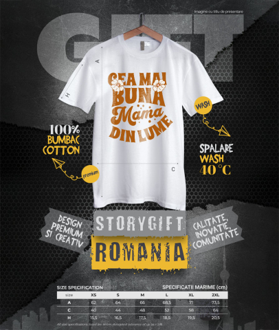 Tricou Femei, Barbati, Copii, Fata, Baiat, Unisex Personalizat Cadou Personalizat Ziua Mamei – Cea Mai Bună Mamă Din Lume [3]