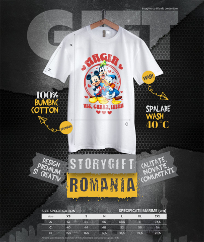 Tricou Femei cu Mickey, Donald si Goofy – Prieteni pentru Totdeauna 100% Bumbac, Alb, M [3]