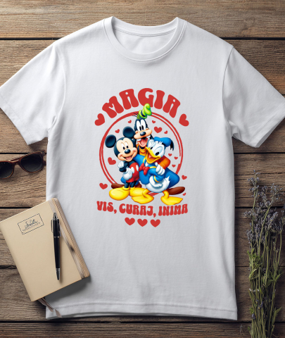 Tricou Femei cu Mickey, Donald si Goofy – Prieteni pentru Totdeauna 100% Bumbac, Alb, M [2]