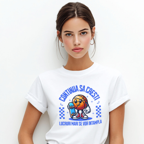 Sport - Tricou Femei, Barbati, Copii, Fata, Baiat, Unisex Personalizat Minge Baschet, Teniși și Skateboard Personalizate – Cadou Sportiv Motivațional
