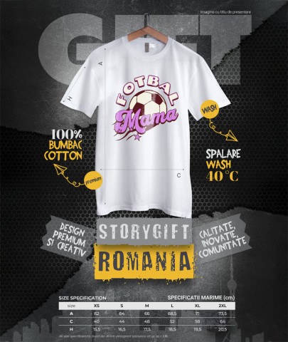 Tricou Femei, Barbati, Copii, Fata, Baiat, Unisex Personalizat Minge de Fotbal Personalizată - Cadou pentru Mama și Familie [3]