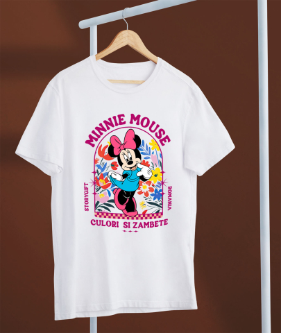 Tricou Femei cu Minnie în grădina fermecată 100% Bumbac, Alb, L [2]