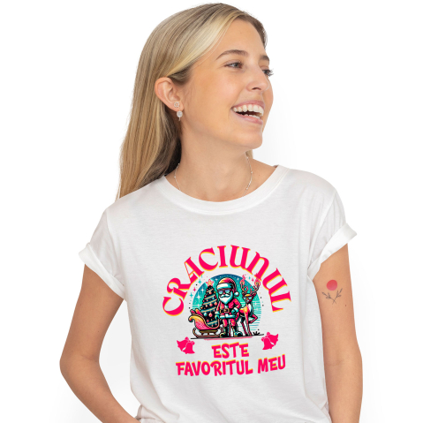 Tricou Femei, Barbati, Copii, Fata, Baiat, Unisex Personalizat Tricou Personalizat Moș Crăciun Cool – Cadou Amuzant de Crăciun pentru Familie