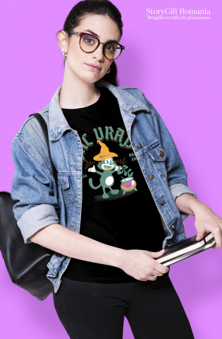 Tricou Femei, Barbati, Copii, Fata, Baiat, Unisex Personalizat Motan cu Pălărie de Vrăjitor | Produse Personalizate pentru Halloween și Familie [1]