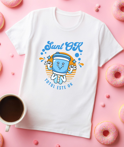 Tricou Femei, Barbati, Copii, Fata, Baiat, Unisex Personalizat „Pahar Personalizat Yoga 'Sunt Ok, Totul Este Ok' – Cadou Motivațional pentru Familie și Yoga” [2]