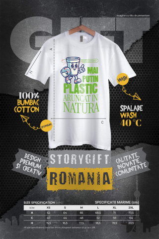 Tricou Femei, Barbati, Copii, Fata, Baiat, Unisex Personalizat "Pahar Ecologic cu Planeta Pământ – Mai Puțin Plastic Aruncat în Natură" [3]