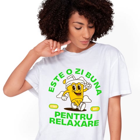 Tricou Femei, Barbati, Copii, Fata, Baiat, Unisex Personalizat „Pahar de Suc Vesel cu Pai - Cadou Relaxare pentru Familie și Copii”