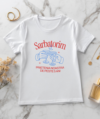 Tricou Femei, Barbati, Copii, Fata, Baiat, Unisex Personalizat Pahare elegante personalizate pentru toasturi de prietenie și aniversări [2]