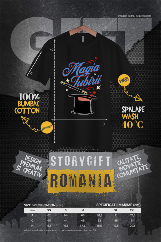 Tricou Femei, Barbati, Copii, Fata, Baiat, Unisex Personalizat Pălărie de Magician cu Mesaj „Magia Iubirii” – Cadou Romantic Personalizat pentru Valentine's Day [3]