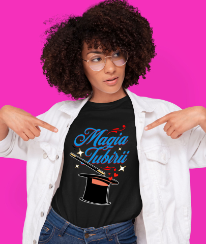 Tricou Femei, Barbati, Copii, Fata, Baiat, Unisex Personalizat Pălărie de Magician cu Mesaj „Magia Iubirii” – Cadou Romantic Personalizat pentru Valentine's Day [1]