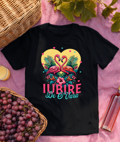 Tricou Femei, Barbati, Copii, Fata, Baiat, Unisex Personalizat Tricou Personalizat Flamingo Dragoste – Iubire de O Vară | Cadou Romantic Valentine's Day [2]