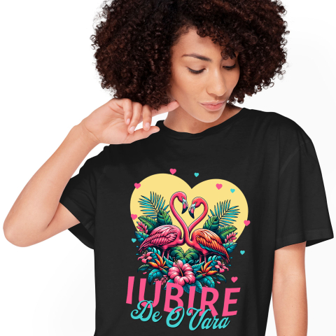 Tricou Femei, Barbati, Copii, Fata, Baiat, Unisex Personalizat Tricou Personalizat Flamingo Dragoste – Iubire de O Vară | Cadou Romantic Valentine's Day