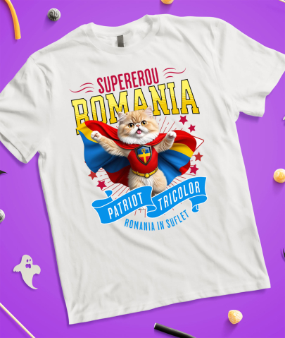 Tricou Femei, Barbati, Copii, Fata, Baiat, Unisex Personalizat Pisică Persană În Costum de Căpitan România - Cadouri Personalizate pentru Iubitorii de Animale [2]