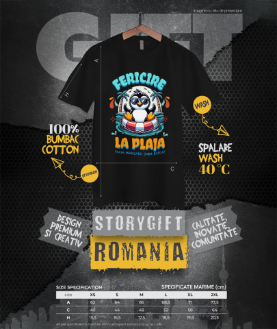 Tricou Femei, Barbati, Copii, Fata, Baiat, Unisex Personalizat "Produse personalizate pentru vacanță – Pinguin cu ochelari de soare pe plaja tropicala pentru familie și copii" [3]