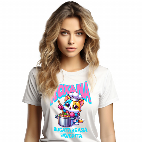 MESERII - Tricou Femei, Barbati, Copii, Fata, Baiat, Unisex Personalizat Pisică Colorată Veselă – Cadou Personalizat pentru Bucătărese și Iubitori de Pisici
