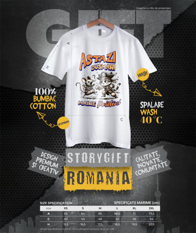 Tricou Femei, Barbati, Copii, Fata, Baiat, Unisex Personalizat Cadouri personalizate pentru copii – Pisica pirat și soarecele în luptă cu mesaj amuzant [3]