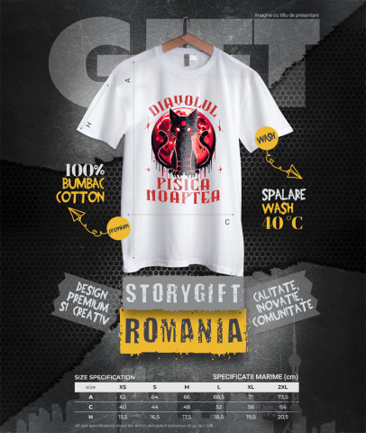 Tricou Femei, Barbati, Copii, Fata, Baiat, Unisex Personalizat Pisica Horror cu Ochi Roșii | Diavolul Pisica de Halloween [3]