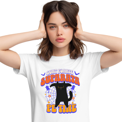 Halloween - Tricou Femei, Barbati, Copii, Fata, Baiat, Unisex Personalizat Costum Pisică Horror Halloween | Pisica Furioasă pentru Petrecerea de Halloween