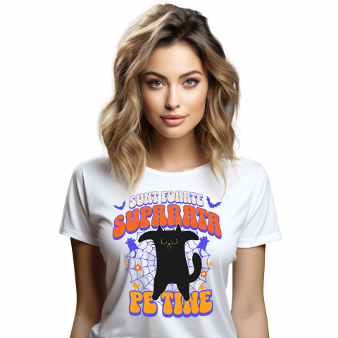 Tricouri - Tricou Femei, Barbati, Copii, Fata, Baiat, Unisex Personalizat Costum Pisică Horror Halloween | Pisica Furioasă pentru Petrecerea de Halloween