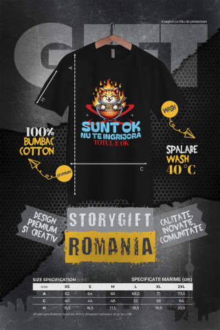 Tricou Femei, Barbati, Copii, Fata, Baiat, Unisex Personalizat Pisică Portocalie în Bol Fierbinte cu Noodles în Flăcări - Cadouri Amuzante cu Mesaje Pozitive pentru Familie și Prieteni [3]