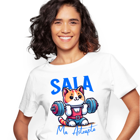 Tricou Femei, Barbati, Copii, Fata, Baiat, Unisex Personalizat Pisică Portocalie la Sală – Design Haios pentru Cadouri Personalizate