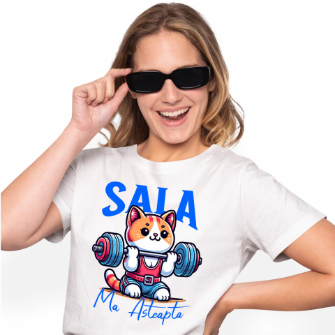 Tricou Personalizat - Tricou Femei, Barbati, Copii, Fata, Baiat, Unisex Personalizat Pisică Portocalie la Sală – Design Haios pentru Cadouri Personalizate