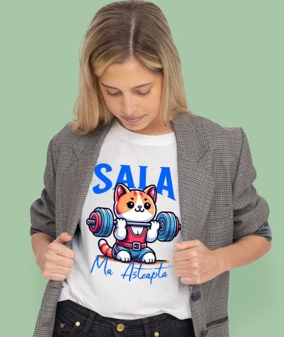 Tricou Femei, Barbati, Copii, Fata, Baiat, Unisex Personalizat Pisică Portocalie la Sală – Design Haios pentru Cadouri Personalizate [1]