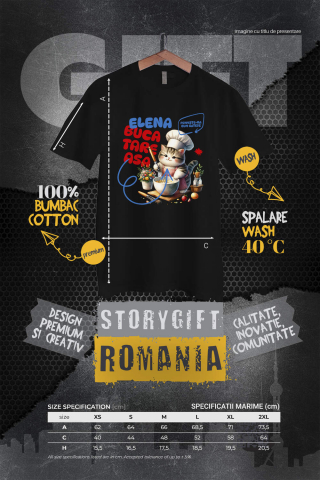 Tricou Femei, Barbati, Copii, Fata, Baiat, Unisex Personalizat Pisică Pufoasă cu Pălărie Bucătar Chef – Pasiune pentru Gătit și Mâncare [3]