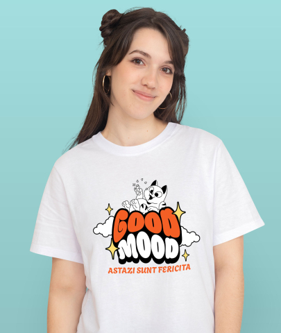 Tricou Femei, Barbati, Copii, Fata, Baiat, Unisex Personalizat "Pisica Veselă 'Astăzi Sunt Fericită' - Cadou Personalizat pentru Copii și Familie" [1]