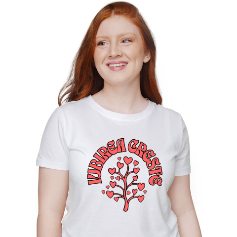 Tricou Femei, Barbati, Copii, Fata, Baiat, Unisex Personalizat „Pom Cu Inimioare - Cadou Personalizat „Iubirea Crește” pentru Familie, Copii și Prieteni de Valentine's Day”