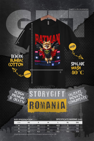 Tricou Femei, Barbati, Copii, Fata, Baiat, Unisex Personalizat Pomeranian în Costum de Batman – Supereroul Blănos Perfect pentru Copii și Iubitorii de Animale [3]