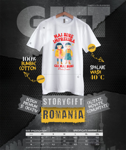 Tricou Femei, Barbati, Copii, Fata, Baiat, Unisex Personalizat Tricou Personalizat Copii – „Mai Bine Împreună, Cei Mai Buni Prieteni” [3]