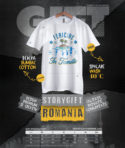 Tricou Femei, Barbati, Copii, Fata, Baiat, Unisex Personalizat Tricou Personalizat Familie - „Fericire în Vacanță” | Cadouri Unice [3]